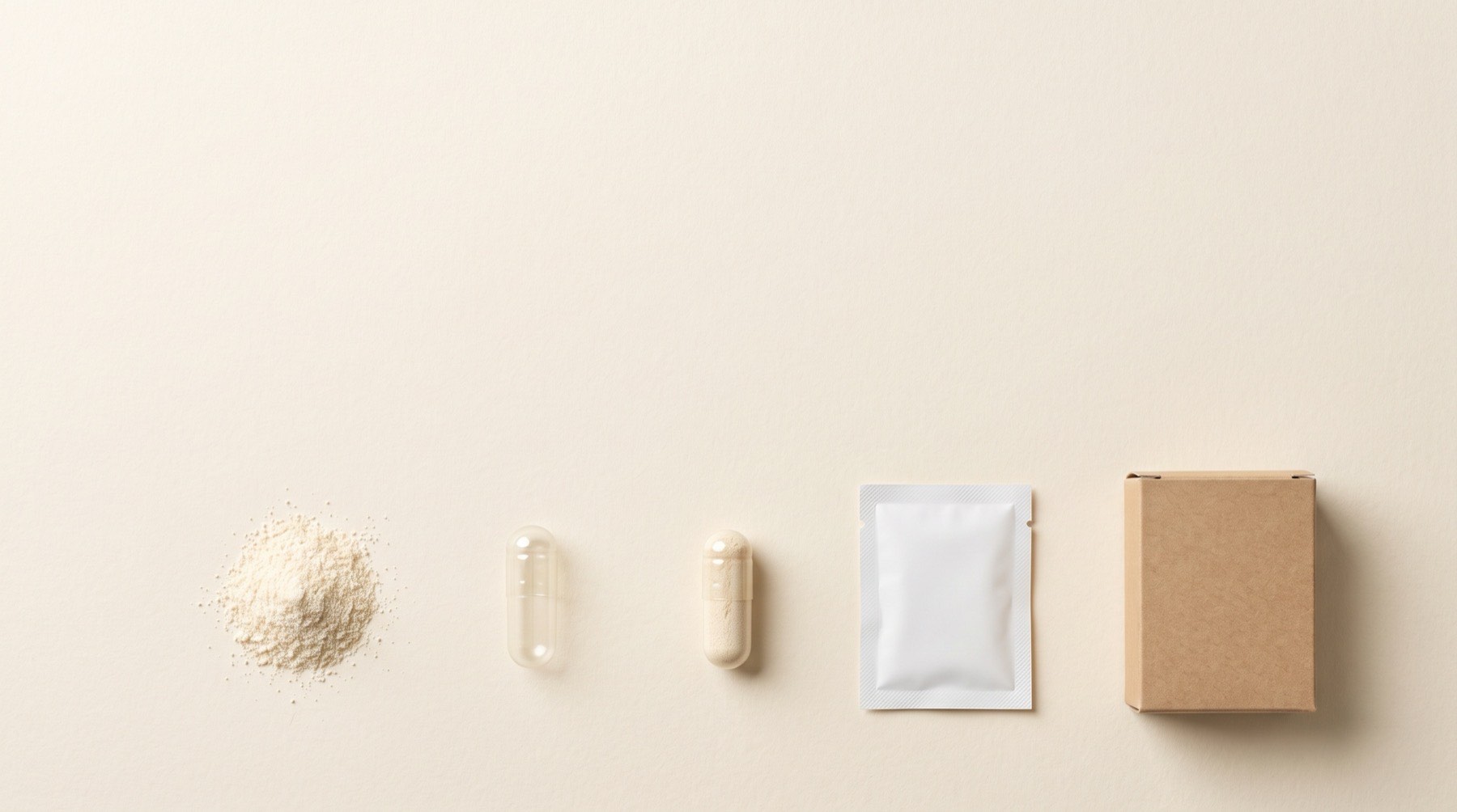 From powder to capsule, sachet and carton